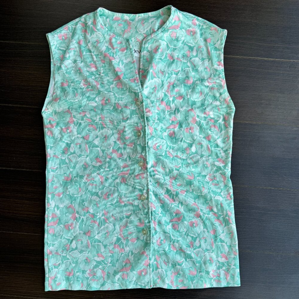 Vintage 80s/90s Devon Pastel Floral Sleeveless Blouse – Cottagecore Summer